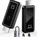 Wireless HDMI Transmitter and Receiver, Plug & Play Portable Wireless HDMI Extender Kit 4K Support 2.4/5.8Ghz 100Ft, for Screen Display Laptop/Pc/Tv Box/Camera/Projector (Black)