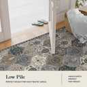 Lahome Moroccan Trellis Area Rug, 2x3 Entryway Rug Non-Slip Washable Indoor Door Mat, Small Oriental Accent Throw Carpet for Bedroom Kitchen Entry Bathroom Elise, Grey