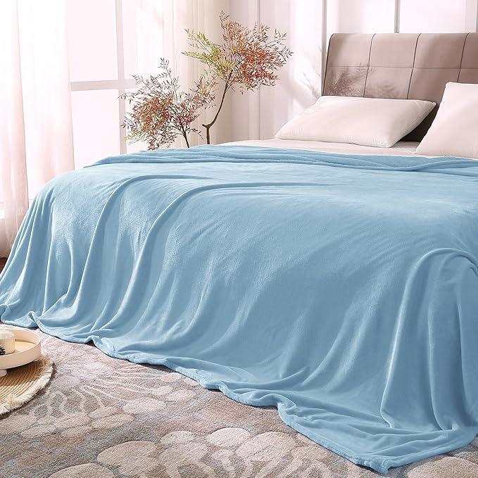 BEDELITE Fleece Blanket Full Size Linen Throw Blankets for Couch & Bed, Luxury Plush Cozy Fuzzy Blanket 84x90 inches, Super Soft Warm Lightweight Throw Blanket for Travel Camping