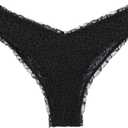 Savage X Fenty, Women's, Back to the Boudoir Brazilian, V-front waist, Cotton gusset, Mesh, Brazilian cut, Black Caviar, XL