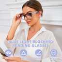 LADEESSE Readers for Women Fashion Style 3 Pack Square Reading Glasses with Spring Hinge Blue Light Blocking (2.50)