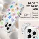 MOSNOVO Case for iPhone 16 Pro, [Compatible with Magsafe] [Buffertech 6.6ft Military-Grade Drop Protection] [Anti Peel Off Tech] Clear Phone Case Design - Groovy Flower