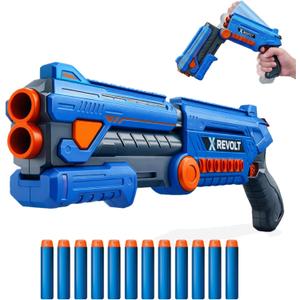 Double Barrel Style Foam Blaster - Realistic Break-Open Action Toy Shotgun with 12 Soft Darts - Manual Single-Shot Pump Action Toy Gun for Boys Ages 8-12, Outdoor Games, Birthday Gift