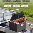 VEVOR Trailer Tongue Box, Heavy Duty Trailer Tongue Tool Box Storage Organizer with Lock & Keys, Utility Tool Chest for Pickup Truck Bed, RV, SUV, Off-Road Vehicle, Aluminum, 26" x 13" x 12", Black