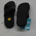 Reef Women's Cushion Vista Fashion Slide Sandal, Vegan Leather Strap, Soft Footbed (6, Black)