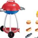 Little Tikes Sizzle & Serve Grill – Red, White & Blue, 14 Accessories, Little Chef Interactive Cooking Playset for Kids and Toddlers