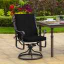 Arden Outdoor Patio Dining Chair Cushion, 20x44, Rain-Proof Seat Pad, Fade-Resistant Outdoor Cushion Black Leala