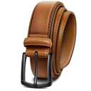 KEMISANT Men Belt-Genuine Leather Belt for Men Dress Casual Golf Jeans 1 3/8"(orange brown,38"-40" Waist Adjustable)
