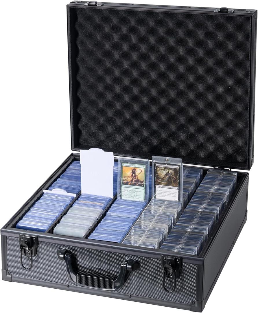 Toploader Box, Holds 1200+ Top Loaders, 3" x 4" 35PT Rigid Card Case with 15 Dividers