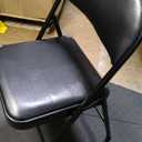 VINGLI 1 Pack Folding Chairs with Padded Seats, Metal Frame with Pu Leather Seat & Back, Capacity 350 lbs, Set of 1, Black