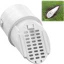4 Slope Drainage Grate Cover, Rain Diverter, Drainage Grate Yard Drain Emitter for Sump Pump Discharge & Downspout Extensions, Fit 4" SCH 40, 4" SDR 35, 4" Corrugated Pipe, 1 Pack-White