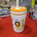 Zak Designs Kelso Toddler Cups For Travel or At Home, 12oz Vacuum Insulated Stainless Steel Sippy Cup With Leak-Proof Design is Perfect For Kids (Safari)