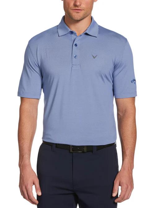 Callaway Men's Pro Spin Fine Line Short Sleeve Golf Shirt, Blue, Size: Medium