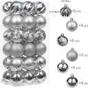 2.36" Christmas Ball Ornaments 36 Pcs Christmas Tree Decorations Set Shatterproof Silver Small Christmas Ornaments Balls with Hanging Loop for Holiday Party Wreath Xmas Tree Decor