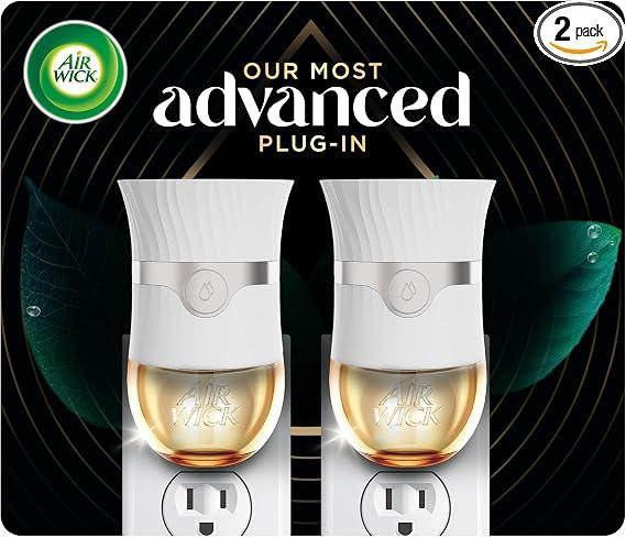 Air Wick Plug in Device, Advanced Gadget Room Fresheners for Home, 2 Count, White