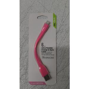 CELLCandy Ultra Flexible 6inch Charge and Sync USB-to-Micro USB Cable - PINK