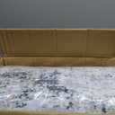 vivorug Washable Rug, Ultra Soft Area Rug 8x10, Non Slip Abstract Rug Foldable, Stain Resistant Rugs for Living Room Bedroom, Modern Fuzzy Rug (Grey/Navy, 8'x10')