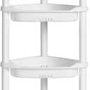ELYKEN 4 Tier Shower Caddy Organizer Shelf Corner, 14.4 x 11.2 x 31.5 Inches, Rustproof, Plastic Shower Rack Stands for Inside Bathroom, Bathtub, Shower pan, White