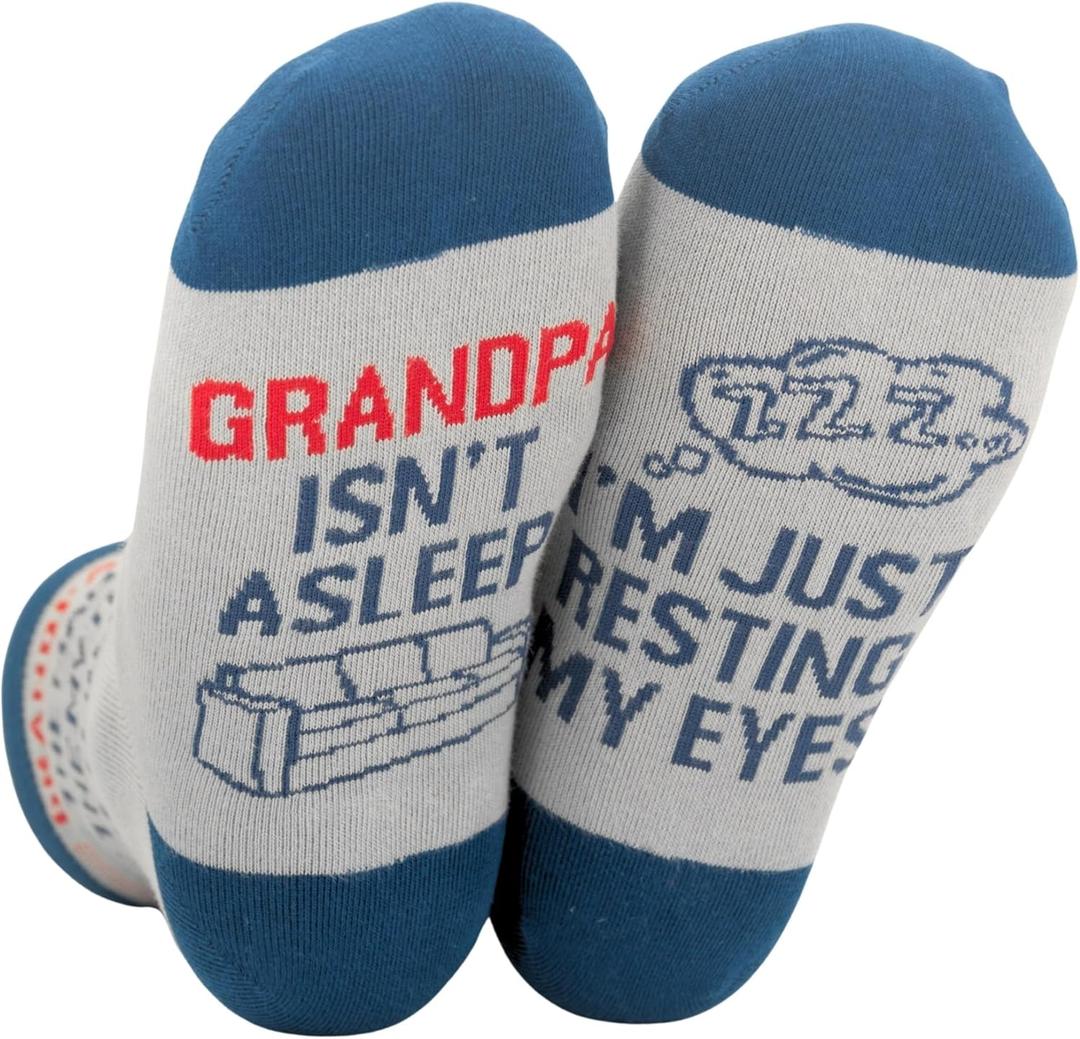 InnoBeta Grandpa Gifts, Gifts for Grandpa on Christmas, One Size Crew Socks, Im Just Resting My Eyes