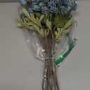 HyeFlora Fake Kiku Flowers, Faux Silk Pompon Mums Artificial Flowers, Chrysanthemum Stems Floral Arrangement Dried Flowers Vintage Decorative Indoor Home Decor Blue with Wax (Vase not Included)