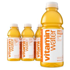 vitaminwater Zero Sugar Rise Orange Nutrient Enhanced Flavored Water Beverage, 20 fl oz Bottles, 12 Pack, Best Before 12/29/2025