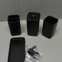 ZCCZ Matte Black Bathroom Accessory Sets, 4 Pieces Bathroom Accessories Complete Set Vanity Countertop Accessory Set, Includes Lotion Dispenser Soap Pump, Tumbler, Toothbrush Holder and Tray