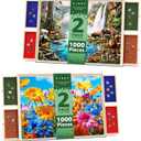 2 Pack Rotating Puzzle Board with Drawers and Cover - 1000 Piece Portable Jigsaw Puzzle Board Lightweight Puzzle Tray for Adults & Families Home Entertainment - 30" X 22"