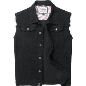 Men's Denim Vest,Sleeveless Jean Jacket Ripped Stretchy Distressed Battle Vest for Men Sleeve Less Outerwear (3X-Large, 938black)