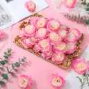 Thiccywoov 50 Pcs Artificial Flowers, 3.2 Inches Silk Rose Head Flowers Fake No Stem for Wedding Bridal Bouquet Home Floral Decor DIY Centerpieces Arrangements Party Tables Decoration(Pink Champagne)