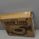 Snow Tube, 45''/48'' Rubber Snow Tubes with Commercial Grade Canvas Cover for Kids & Adults, Inflatable Heavy Duty Snow Sled Thickened Hard Bottom with Tow Strap, Sleds Winter Gifts