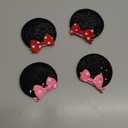 Ayesha Mouse Ears Hair Clips Mouse Ears for Girls Sequin Mouse Bows Barrettes Mice Ears Polka Dot Bows Mouse Hair Accessories for Kids Costume Party 4PCS