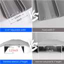 28.5" L1.2" H Bridge Threshold Ramps for Doorways, Fits 3.56" Wide Thresholds with Adjustable Support Bars, Non-Slip Aluminum Wheelchair Ramps for Home Steps