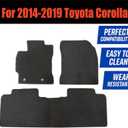 GXARTS Fit for Toyota Corolla 2014-2019 Floor Mats Replacement, 3PC Black Velour Carpet Front & Rear Car Floor Liners