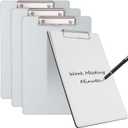 4 Pack Double-Sided Sublimation Clipboard Blanks, White-Coated MDF Hardboard, Letter Size A4 Compatible Clipboards, Metal Clip with Screws, Hanging Loop, DIY Craft Present Supplies