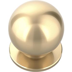 10 Pack Brushed Gold Kitchen 1Inch(27mm) Cabinet Knobs Single Hole Dresser Knobs Cabinet Door Handles and Pulls Knobs for Cabinets and Drawers Kitchen Cabinet Hardware