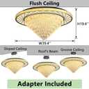 HAIXIANG Luxury Modern Crystal Chandelier Lighting Elegant Dining Room Living Room Fixture Chandeliers with 60W LED Dimmable Lights Black