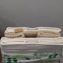 NaturalCozy 13x15x13 Kallax Storage Cubes Bins, 3 Pack | Cotton Rope Cube Storage Bin Woven Baskets for Organizing | Kallax Insert Storage Baskets for Shelves Organizer, Kids Toy, Closet Baby Nursery (Off White & Mixed Brown)