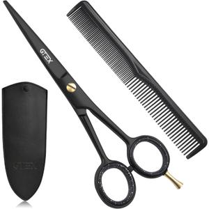 GTEX Hair Scissors, 6.5 inch Black Professional Hair Cutting Scissors for Women Men Adults - Barber Scissor Hair Shears - Super Sharp Haircut Scissor - Tijeras De Peluqueria Profesional