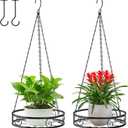 2-Pack Hanging Planters for Indoor Plants - Heavy Duty Metal Plant Hanger Indoor with 3 Chains and Hooks Aesthetic Hanging Plant Holder for an Instant Gardening Decor