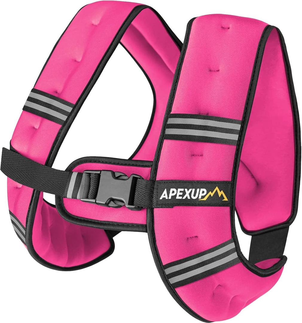 APEXUP Weighted Vest Men Women, Weight Vest for Women Workout Equipment for Strength Training Running (10lbs, Pink)