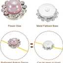 4 x PATIKIL 12 mm Flower Claw Sew on Pearls Rhinestones,100Pcs Crystals Gold Shiny Flatback Base Pearls Rhinestones for DIY Crafts Shoes Dress Clothes Earring Belt Sewing Decoration,Light Pink, Small