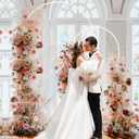 Fomcet Metal Arch Backdrop Stand Set of 2 Wedding Arch Stand White 7.2FT & 6FT Arched Frame for Birthday Party Baby Shower Graduation Ceremony Decorations