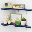 Cute Cloud Corner Wall Shelf, Wavy Floating Shelves for Nursery, Bedroom, Living Room, Bathroom & Home Decor, Navy Blue