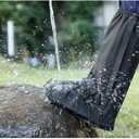 Waterproof Shoe Covers for Rain, Outdoor Cycling Non-Slip Rain Boots Covers Foldable Reusable Overshoes with Reflector for Women & Men (Large, Black)