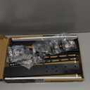 Universal TV Stand - Table Top TV Stand for 27-60 inch LCD LED TVs - 9 Level Height Adjustable TV Base Stand with Tempered Glass Base & Wire Management, VESA 400x400mm