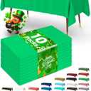 Pureegg Plastic Table Cloth Disposable 10 Pack, 54 x 108 Inch Table Cloths, St Patricks Day, Christmas Decorations, Tablecloths, Rectangle, Forest, Plastic Cover, Leakproof & Sturdy, Green