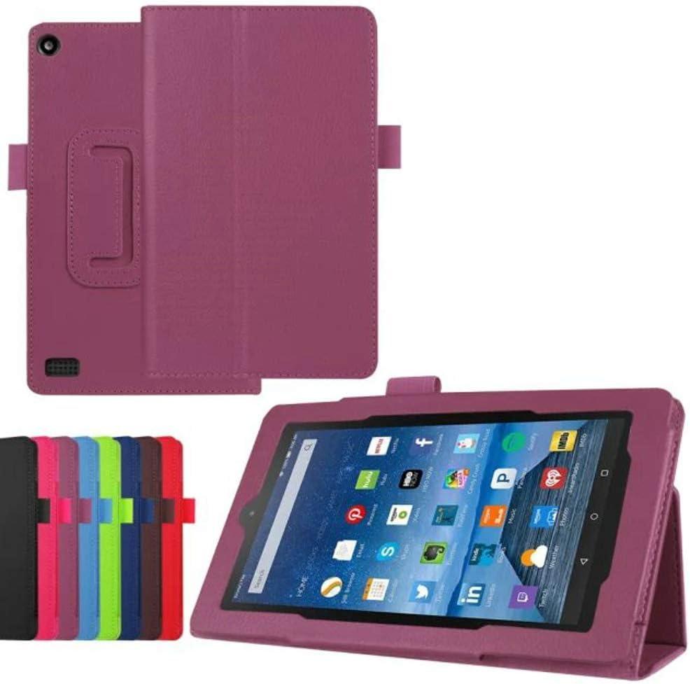 Luxury Folio Stand PU Leather Case Cover for Amazon Kindle New Fire 7 2019 2017 SR043KL 2015 HD7 SV98LN 7" (9th 7th 5th Generation, 2019 2017 2015 Release) (Purple)