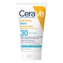CeraVe Hydrating Sheer Sunscreen SPF 30 for Face and Body, Mineral & Chemical Sunscreen with Zinc Oxide, Hyaluronic Acid, Niacinamides and Ceramides, Paraben Free Fragrance Free, 5 Ounces (5 Fl Oz (Pack of 1))