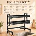Over The Sink Dish Drying Rack 2 Tier Large Space-Saving Dish Drainer with Utensil Holder 33.46" L x 10.5" W x 31.1" H