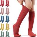 5 Pairs knee Socks for Toddler Girls, Baby Girls High Cute Long Socks